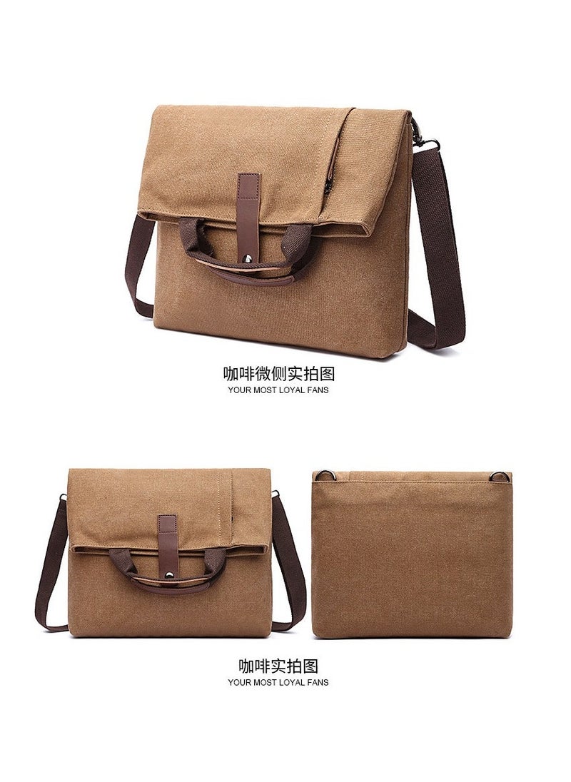 FANDARE Canvas Shoulder Bags Retro Handbag Business Satchel Crossbody Messenger Bag for 12.9 Inch Laptop Men Women Travel Commuter Work Briefcase - Image 2