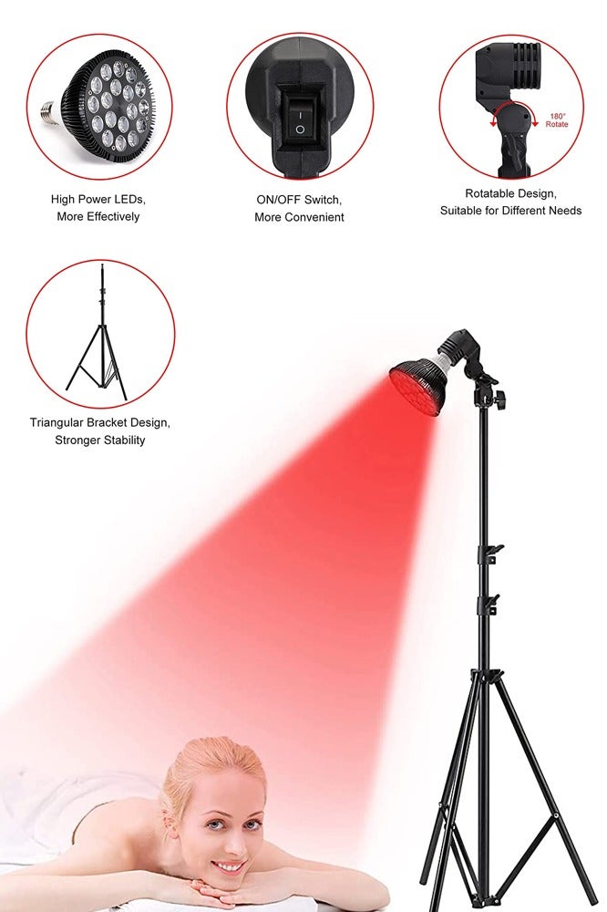 مصابيح العلاج الطبيعي بالأشعة الحمراء ذات طول موجي قدره 660 نانو و 850 نانو نانو على التوالي، مزودة بعجلات قابلة للضبط على الأرض. - Image 5