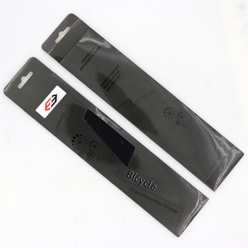 Generic Road mountain bike chain protection sticker rear lower fork sticker frame protection sticker leather chain cloth anti-scratch Black 
