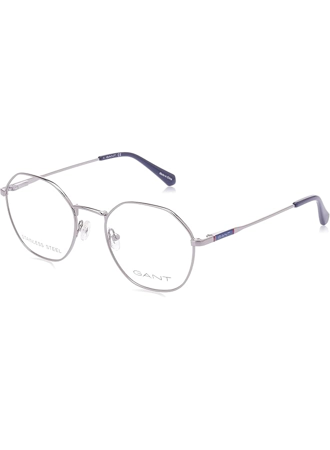 GANT GA325601453 Metal Round Shape Full Rim Eyeglasses for Men 53 mm Lens Size Gray - Image 1