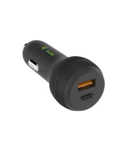 Evolt CC-100 38W PD Car Charger Dual TYPE-C & USB with TYPE-C to Lightning Cable 1M BLACK  - Image 1