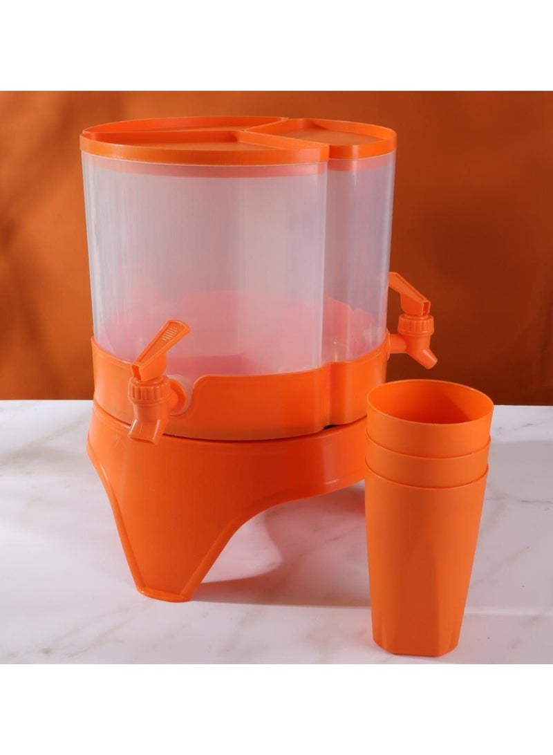 Juice dispenser, 3 eyes, 4.5 liters, rotating. You can put it and use it inside and outside the refrigerator, 360 degrees, and it is easy to use. - Image 2