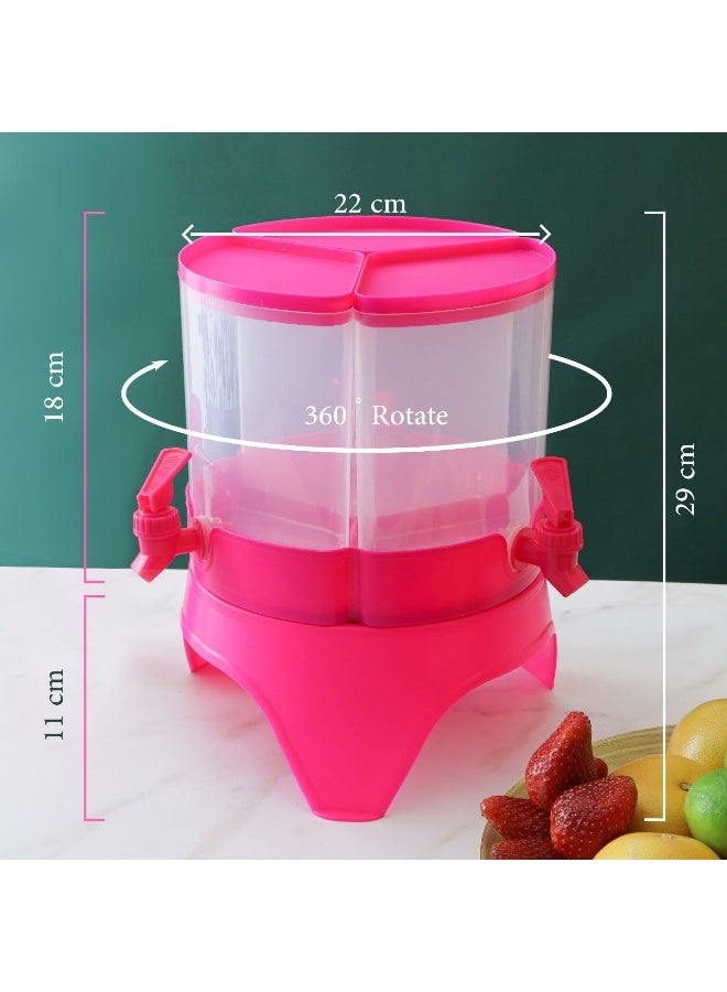 Juice dispenser, 3 eyes, 4.5 liters, rotating. You can put it and use it inside and outside the refrigerator, 360 degrees, and it is easy to use. - Image 3