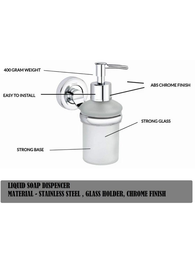 JAGGER JAG255 Wall Mounted Liquid Glass Soap Dispenser/Shampoo Conditioner Holder/Handwash Dispenser/for Wash Basin/Bathroom/Living Room/Hotel/Home/Office (Chrome Finish) - Image 3