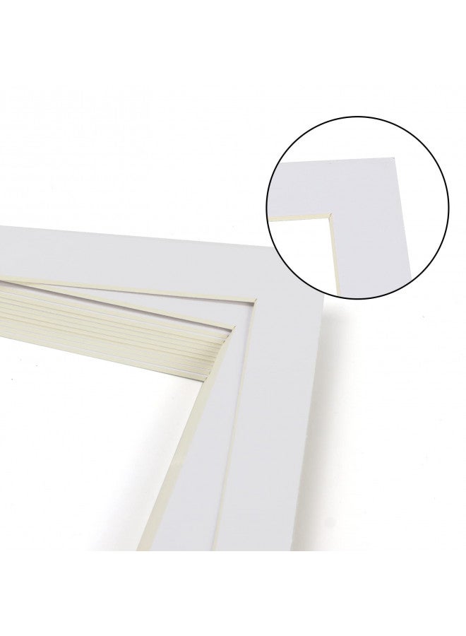 ZBEIVAN 11x14 White Picture Mats with Core Bevel Cut Frame Mattes for 8x10 Pictures - Pack of 12 - Image 3