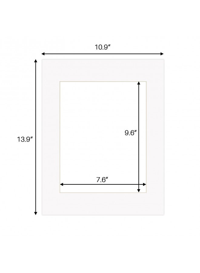 ZBEIVAN 11x14 White Picture Mats with Core Bevel Cut Frame Mattes for 8x10 Pictures - Pack of 12 - Image 1