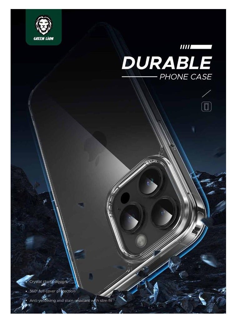 Green Lion Crystal Clear Case for iPhone 15 Pro Max - Clear - Image 2