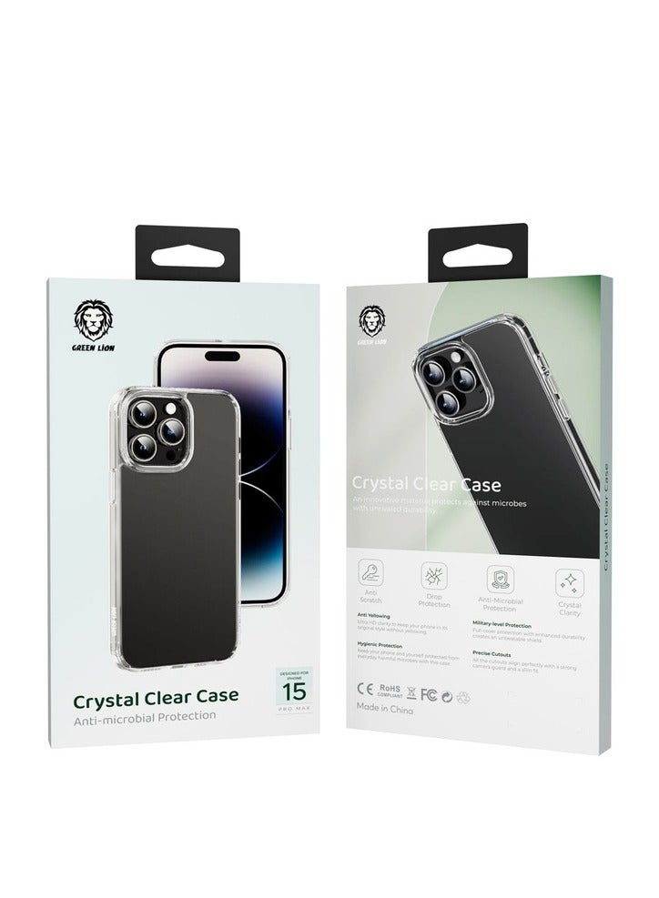 Green Lion Crystal Clear Case for iPhone 15 Pro Max - Clear - Image 3