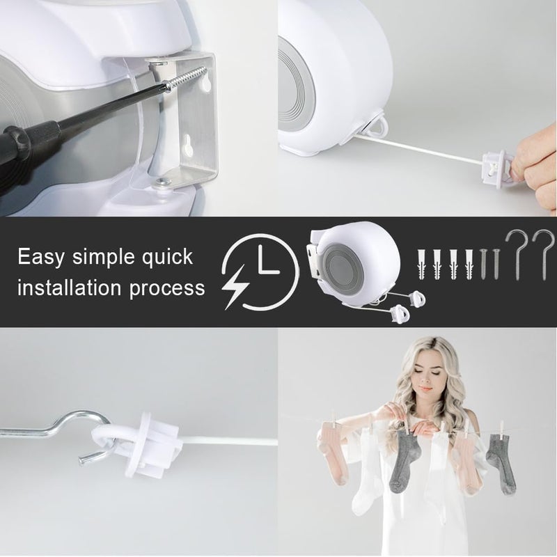 Retractable Clothesline 2x49 Feet for Indoor and Outdoor Use - Image 4