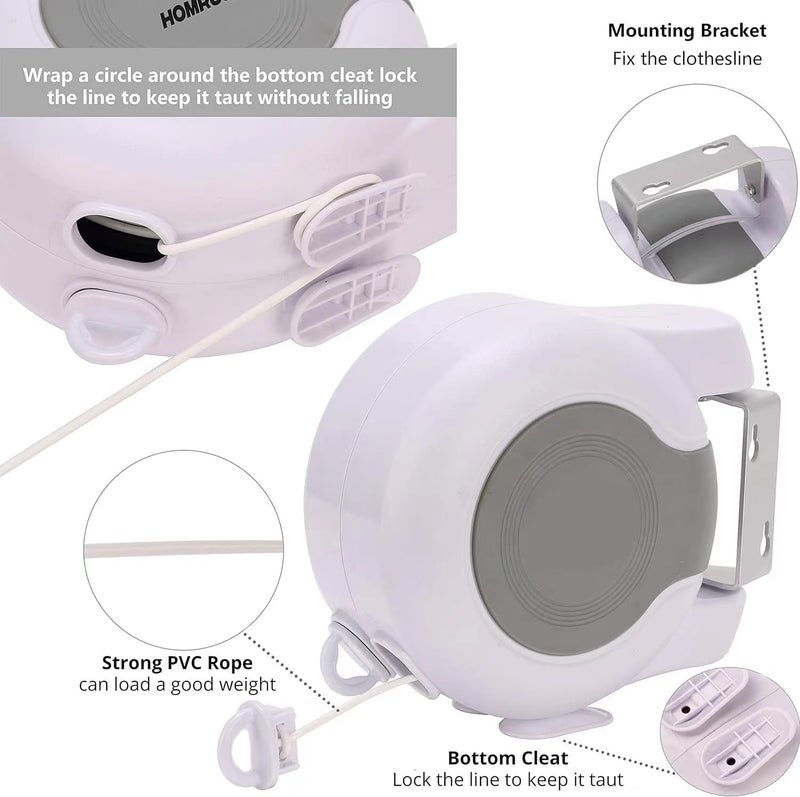 Retractable Clothesline 2x49 Feet for Indoor and Outdoor Use - Image 2