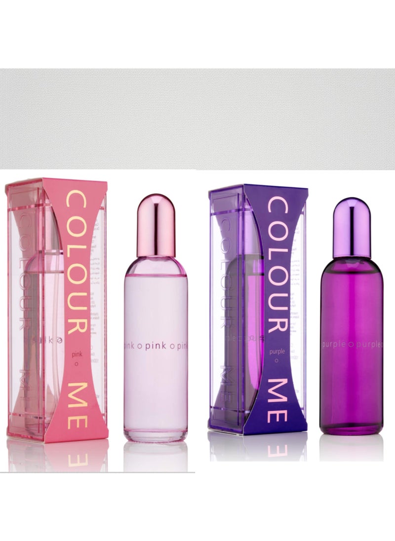COLOUR ME Colour Me Perfume combo Purple and Pink men and women EDP 200 ml  - Image 1