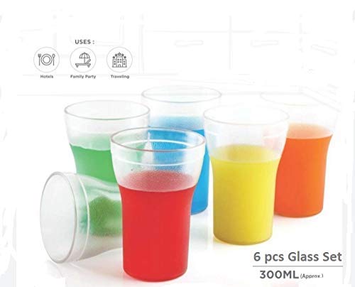 SHOPOBOX Plastic Unbreakable Material Set for Dining Table Jug for Juice or Water with The Set of 6 Glasses - Image 3
