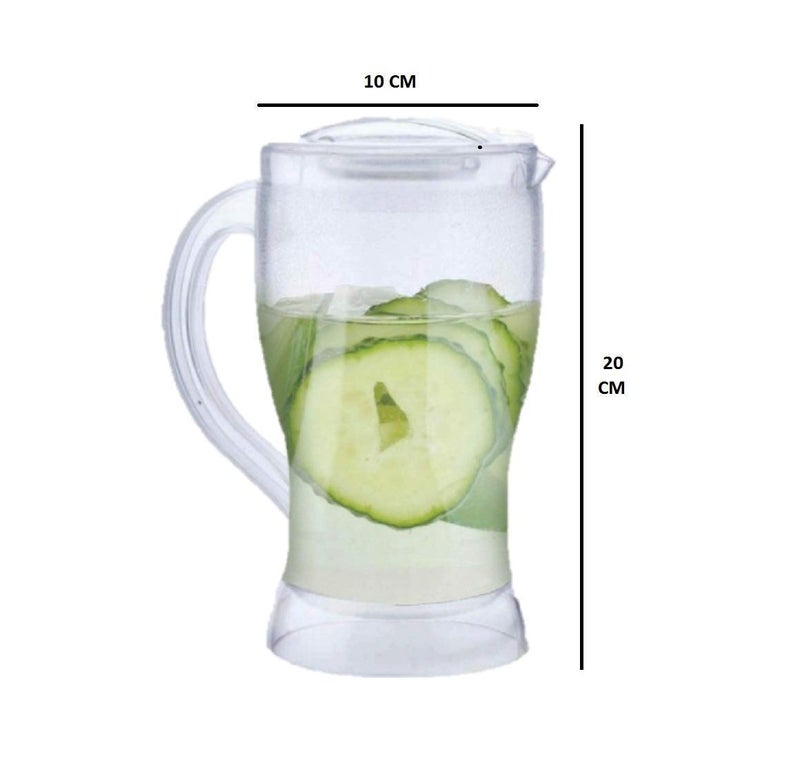 SHOPOBOX Plastic Unbreakable Material Set for Dining Table Jug for Juice or Water with The Set of 6 Glasses - Image 2