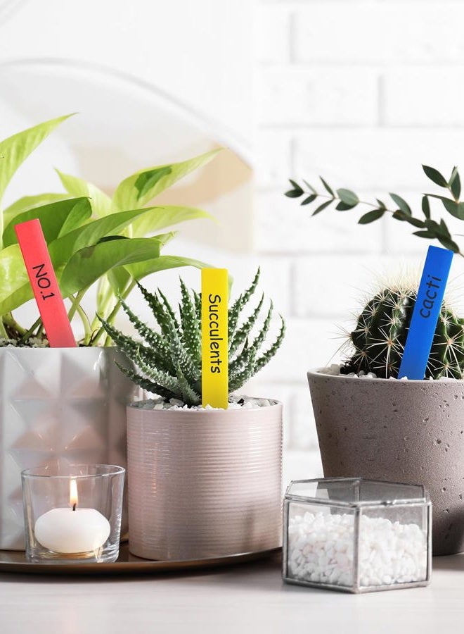 HOMENOTE 200 Pcs 4” Plastic Plant Labels Waterproof Plant Tags for Seedling, Vegetable Gardening Tags with Permanet Marking Pen, Multicolor - Image 2