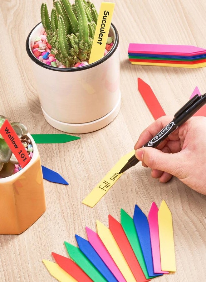 HOMENOTE 200 Pcs 4” Plastic Plant Labels Waterproof Plant Tags for Seedling, Vegetable Gardening Tags with Permanet Marking Pen, Multicolor - Image 5