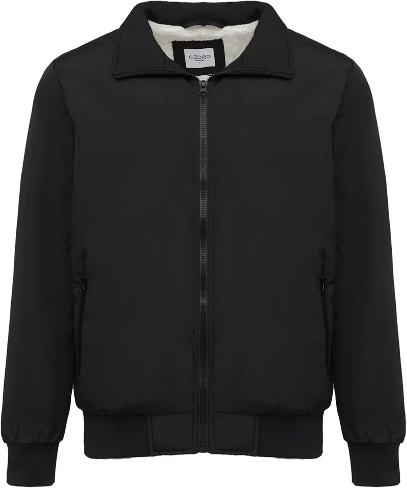 Cedro Cedro Men's Bomber Jacket with Faux Fur Collar - Stylish and Comfortable Outerwear
