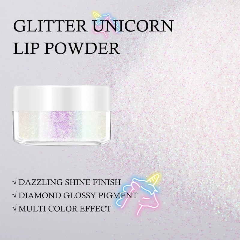 KYDA 3 Colors Glitter Lip Kit, Diamond Metllic High Pigmented Powder for Lips Cosmetics, Glitter Lips Makeup,with Lip Primer and Brush, Long Wear-Set D - Image 2