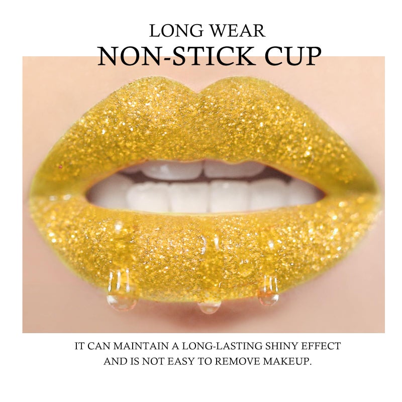 KYDA 3 Colors Glitter Lip Kit, Diamond Metllic High Pigmented Powder for Lips Cosmetics, Glitter Lips Makeup,with Lip Primer and Brush, Long Wear-Set D - Image 5