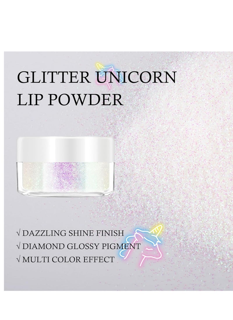 KYDA KYDA 3 Colors Glitter Lip Kit, Diamond Metllic High Pigmented Powder for Lips Cosmetics, Glitter Lips Makeup,with Lip Primer and Brush, Long Wear-Set D  - Image 4