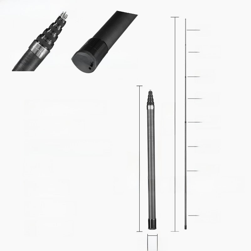 Carbon Fiber 2.9m Extendable Selfie Stick for Insta360 3 m silver 9 knots