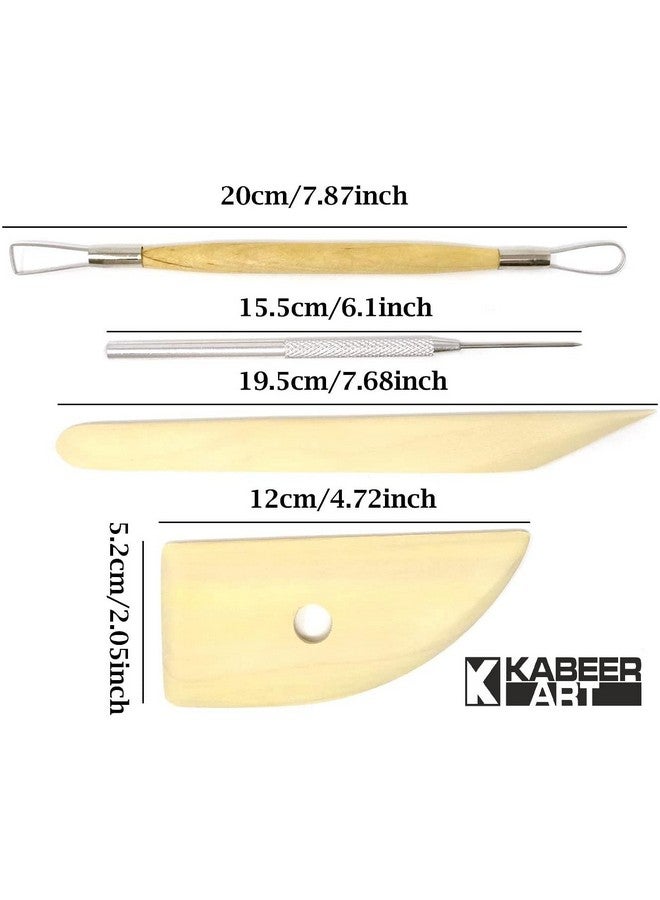 KABEER ART Pottery Tool Kit with Sponge (Beige) - 8 Pieces - Image 2