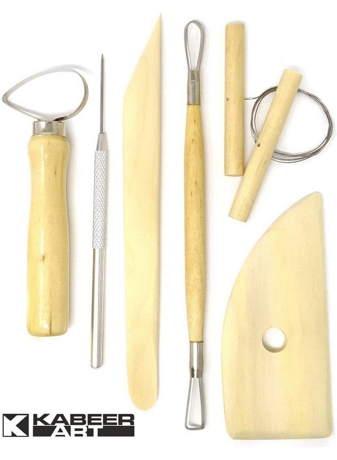 KABEER ART Pottery Tool Kit with Sponge (Beige) - 8 Pieces - Image 4
