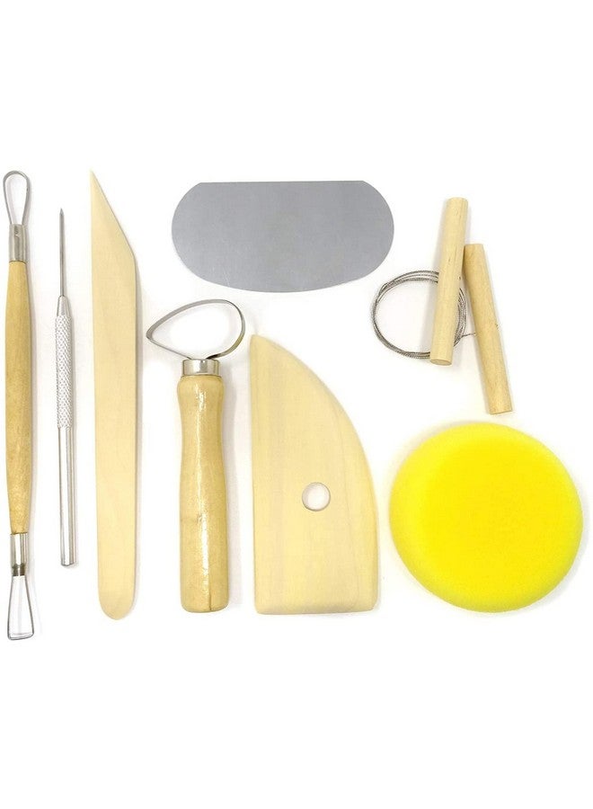 KABEER ART Pottery Tool Kit with Sponge (Beige) - 8 Pieces - Image 1