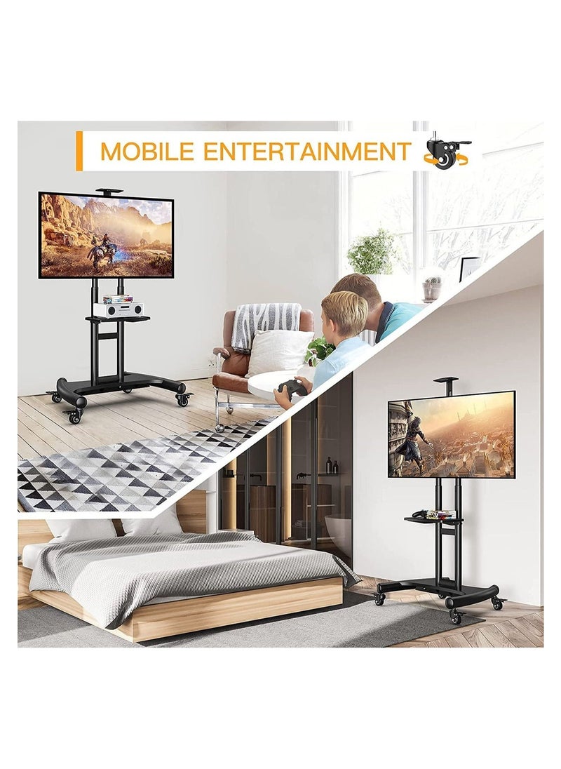 Premium Heights adjustment Tv stand Up To 1220mm 2130mm TV stand with wheels for 32 to 70 inch LED,LCD Led Flat& curved Tvs,Height Aadjustable tv cart - Image 4