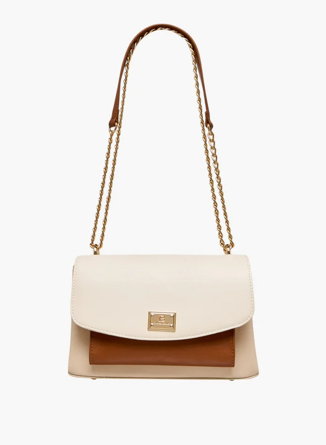 فلورا بيلا من شو إكسبرس Solid Crossbody Bag with Chain Strap and Flap Closure