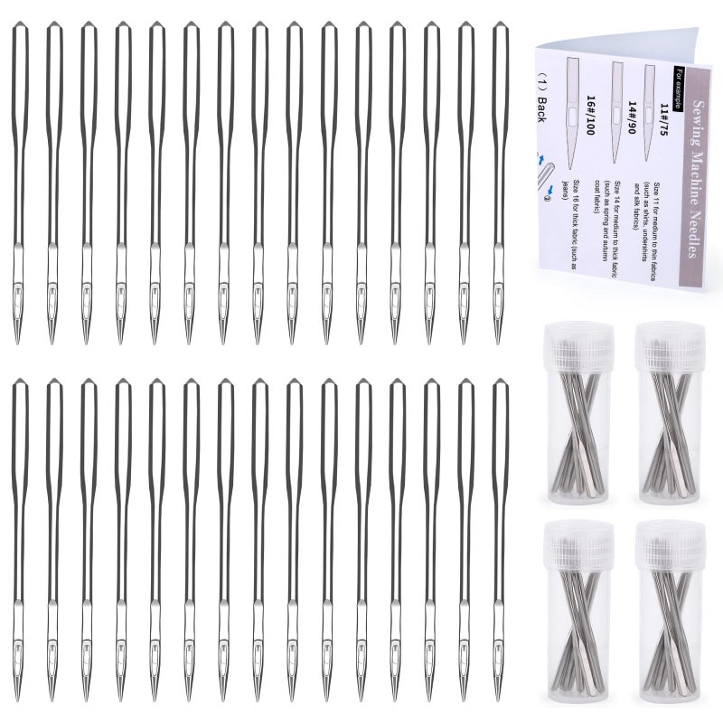40 Pcs Sewing Machine Needles 9014 Universal Machine Needles Sharp Sewing Needles with Sewing Accessories Instruction for Home Sewing Machine
