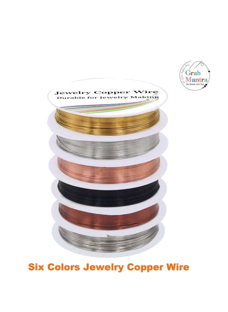 Grab Mantra - 6 Pack Copper Craft Jewelry Beading Wire For Bracelet Necklaces Making Supplies - Image 1