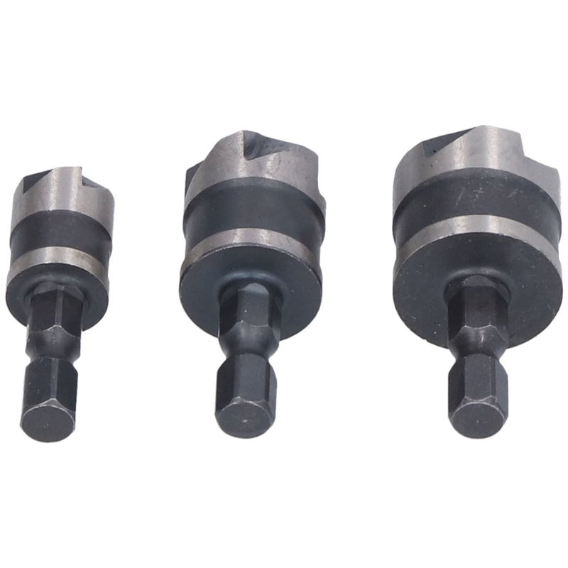 HOTECHE 5-Flute Chamfer Drill Bit Set 12mm 16mm 19mm High Speed Steel - Hex Shank Countersink Tool for Wood Plastic Board - Image 5