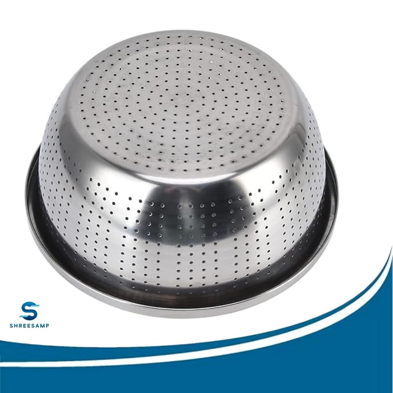SHREESAMP Premium Stainless Steel Rice Strainer and Mixing Bowls Set Versatile Colander for Effortless Food Preparation Cooking and Drainage - Image 5