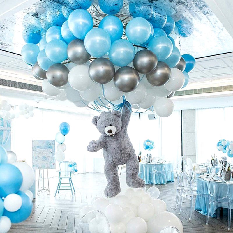 Neo LOONS® 100 pcs 5" Pearl Light Blue Premium Latex Balloons - Great for Kids, Adult Birthdays, Weddings, Receptions, Baby Showers, Water Fights, or Any Celebration - Image 3