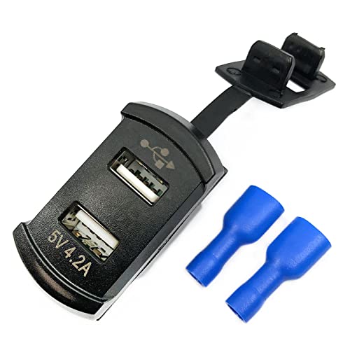 FainWan 4.2A Rocker Dual USB Car Charger Adapter Socket Waterproof Blue Led Digital Voltmeter for Rocker Marine Switch Panel on Boat RV Vehicle - Image 1