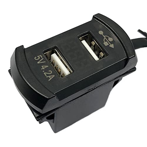 FainWan 4.2A Rocker Dual USB Car Charger Adapter Socket Waterproof Blue Led Digital Voltmeter for Rocker Marine Switch Panel on Boat RV Vehicle - Image 2