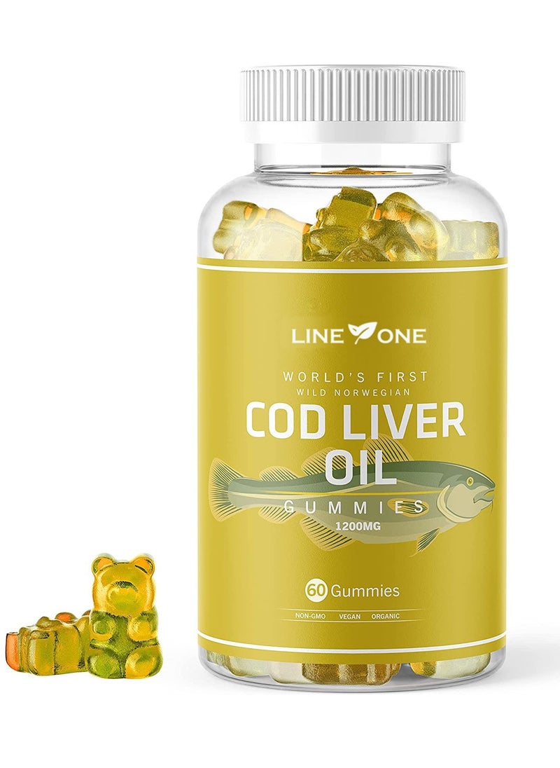 السطر الأول زيت السمك، أوميغا 3 EPA+DHA، نكهة الليمون، دعم صحة الدماغ، مكمل غذائي 100 ملغ، 60 علكة  - Image 1