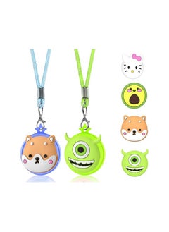 Anmi AirTag Necklace Kids, 2 Pack Holder for Apple Air Tag Toddler Silicone Hidden Case Convenient Than Wristband Bracelet Child AirTags Holder for Boys (Green, Blue)  - Image 1