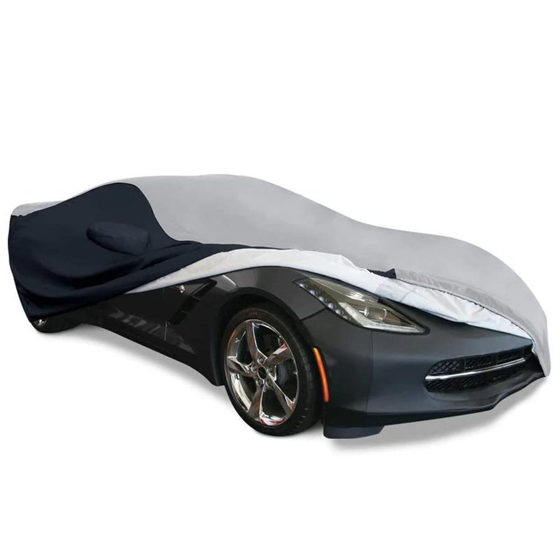 SR1 Performance C7 Corvette Indoor/Outdoor Car Cover - Ultraguard Plus 300 Denier for 2014-2019 Stingray, Z51, Z06, Grand Sport (Gray/Black) - Image 1