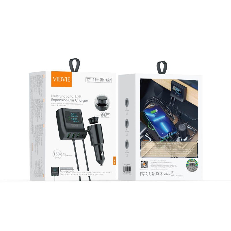 Vidvie High-Speed CC527 Car Charger HUB with Multiple Ports - Image 2