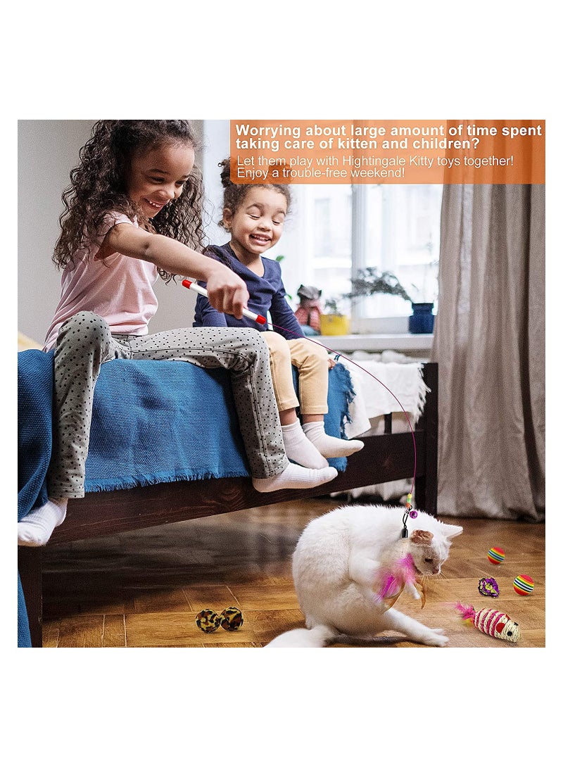 MissTiara 24 قطعة من ألعاب القطط، ألعاب القطط الصغيرة، ألعاب القطط التفاعلية للقطط الداخلية، نفق القطط، عصا تشويق متنوعة مع ريش، ألعاب القطط للقطط الصغيرة، سمكة النعناع البري، الفئران، الكرات لمحبي الحيوانات الأليفة القطط - Image 3