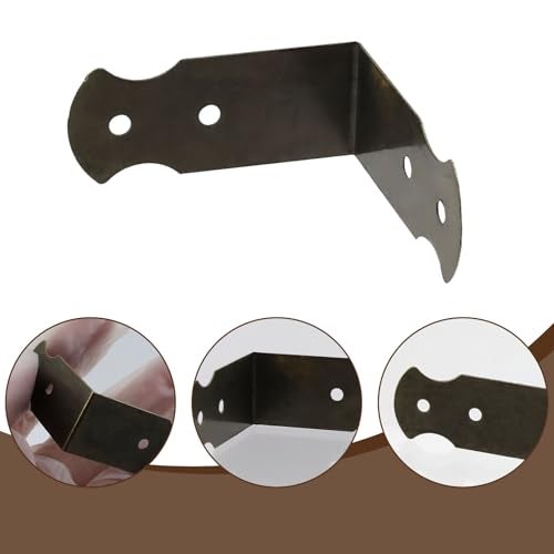 Geesatis 1.6" X 0.7" Set of 20 Right Angle Decorative Corner Protector Box Edge Cover Bracket, with Mounting Screws, Iron, Bronze - Image 4