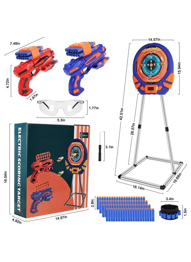 fibevon - Shooting Target For Nerf W/Toy Guns And Foam Darts, Upgrade Digital Shooting Game With Touch Screen Practice Target, Electronic Scoring Targets For Nerf Gun For Kids Aged 5 -13 Boys, Girls - Image 1
