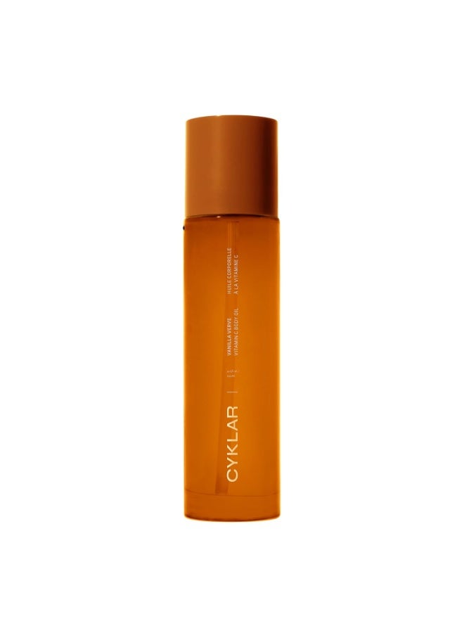 CYKLAR Vitamin C Body Oil for Women and Men. Moisturizing Vanilla Verve Scented Body Serum for Glowing Skin. Nourishing, Hydrating After-Shower and Bath Skin Care Moisturizer, 4.2 Fl Oz - Image 1