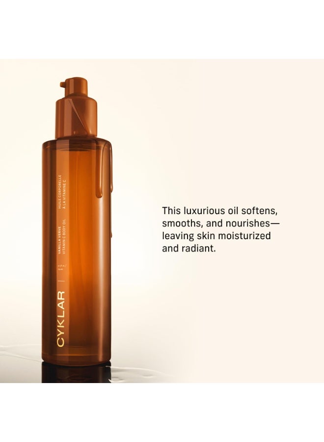 CYKLAR Vitamin C Body Oil for Women and Men. Moisturizing Vanilla Verve Scented Body Serum for Glowing Skin. Nourishing, Hydrating After-Shower and Bath Skin Care Moisturizer, 4.2 Fl Oz - Image 3