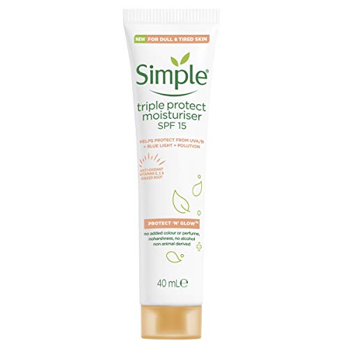 Simple Protect N Glow SPF 30 For Glowing Skin Triple Protection Moisturiser NonChalky Vitamin C Face Cream 40 ml