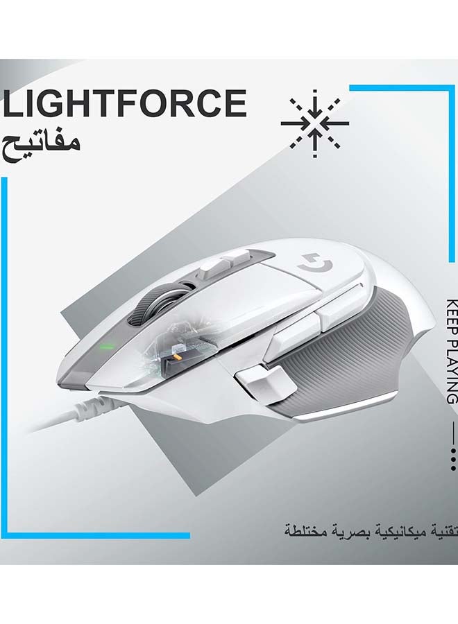 Logitech G502 X Wired Gaming Mouse - LIGHTFORCE hybrid optical-mechanical primary switches, HERO 25K gaming sensor, compatible with PC - macOS/Windows - White - Image 2