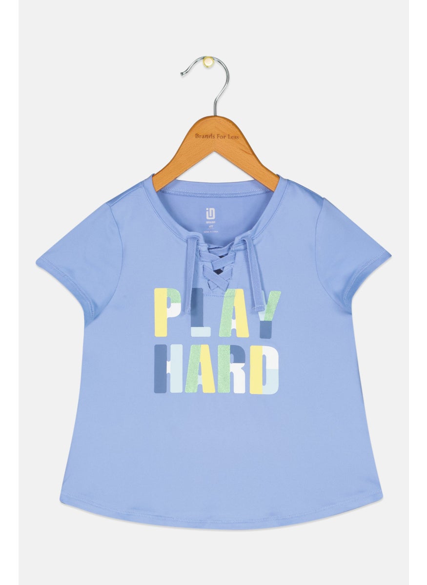 Toddlers Girl Tie Neck Short Sleeve Printed Top, Sky Blue - pzsku/Z93D698F487534EB2A16EZ/45/_/1726669621/015b333e-1376-4cbd-8855-f489292e7499