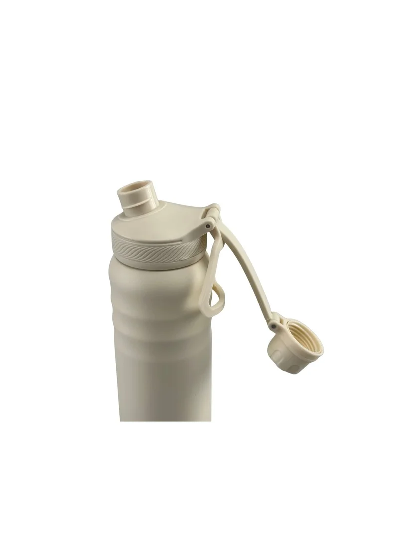 Hans Larsen Beige Hans Larsen Cento Double-Walled Stainless Steel Vacuum Flask 720ml Hot And Cold Insulated Sports Water Bottle, Leak-Proof Lid with Carry Loop, Durable Travel Flask for Daily Use - Sandstone  | Best Price UAE