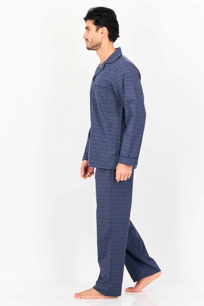 English Laundry Men 2Pcs Gingham Pattern Top And Pyjama Sleepwear Set, Multicolor - Image 4